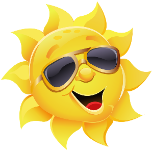 a smiling sun with sunglasses 